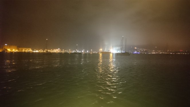 Mouillage de nuit La Linea de la Conception, baie de Gibraltar